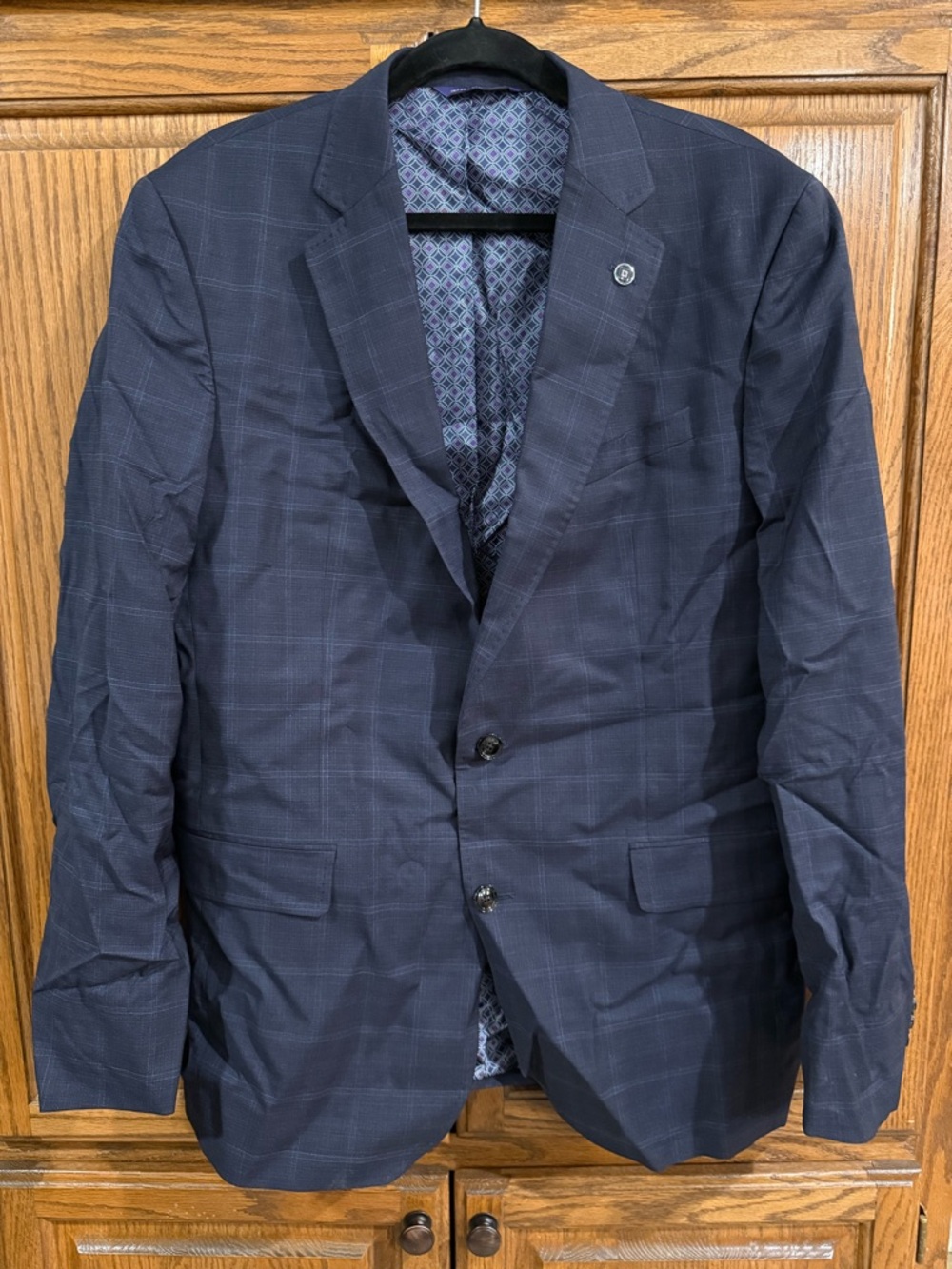 Ted Baker Navy Plaid Suit - Two-Button Blazer